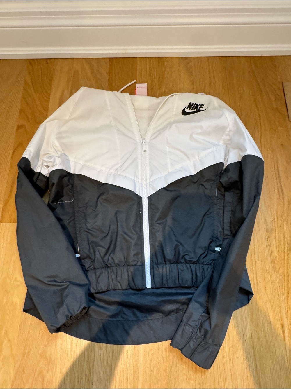 Nike Colorblock Zip Windbreaker - White & Black